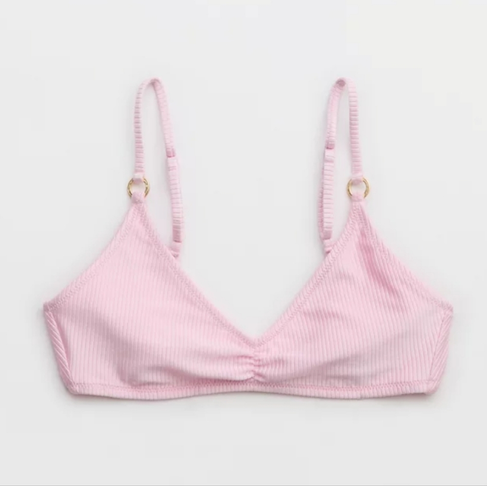 NWT Aerie Beach Babe Shine Rib Voop Bikini Top